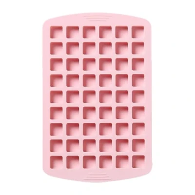 Afbeelding van Selecto Bake 54 holtes vierkante karamel snoep siliconen mallen, chocoladetruffels mal, rooster fondant harde mal pralines gummy jelly roze