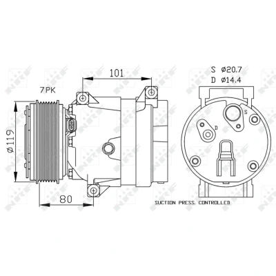 Afbeelding van Compressor, airconditioning NRF 32481