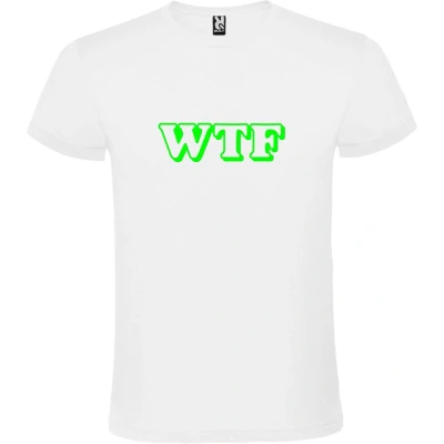 Afbeelding van Wit T shirt ‘WTF’ Groen maat 4XL