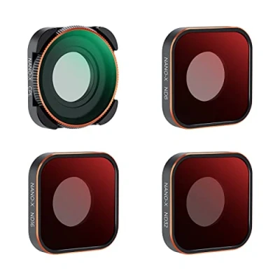 Afbeelding van K&amp;F Concept Nd filterset compatibel met GoPro Hero 11 10 Black 9, 4 Pack (ND8, ND16, ND32, CPL) 9 Actiecamera Accessoire neutrale dichtheid polarisatorlensfilterset