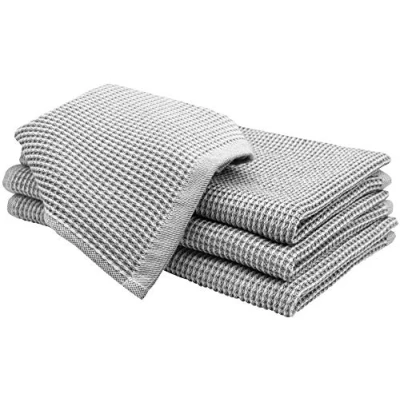 Afbeelding van ZOLLNER set van 4 theedoeken wafelpique, biologisch katoen, ca. 50x70 cm, groen