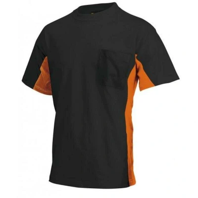 Afbeelding van Tricorp 102002 T Shirt Bicolor Borstzak Zwart/Oranje 7XL