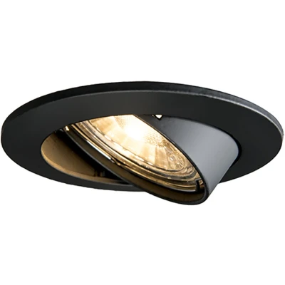 Afbeelding van QAZQA Smart inbouwspot zwart kantelbaar incl. Wifi GU10 Edu