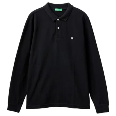 Afbeelding van United Colors of Benetton Poloshirt met lange mouwen splitjes opzij
