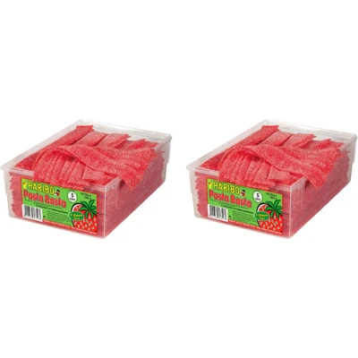 Afbeelding van Haribo Pasta Basta Red Fizz Zure Aardbei silo 150 stuks 2 Pack