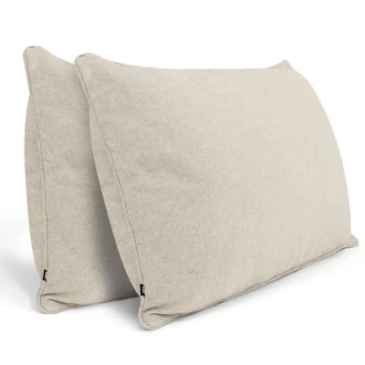 Afbeelding van Modern Sofa Kussen 2 Pakken 40x70 met Zachte OEKO TEX Katoenen Hoes Comfortabel sierkussen medium harde kussenvulling Perfect als decoratief rugkussen Premium sofakussen by DYNMC YOU Beige