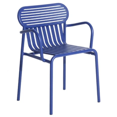 Afbeelding van Petite Friture Week end tuinstoel met armleuningen blauw