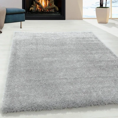 Afbeelding van Hoogpolig Vloerkleed Shine Shaggy Zilver 200x290cm 123vloerkleed.nl is de online webshop voor vloerkleden en woonaccessoires.