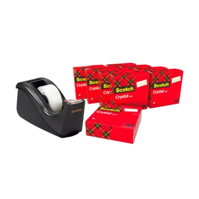 Afbeelding van Plakband Scotch Crystal 600 19mmx33m transparant + gratis C60 houder