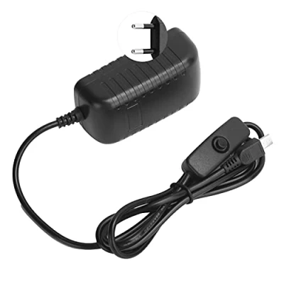 Afbeelding van 5V 3A Voeding met Schakelknop voor 3B Plus 2B Stabiele uitgang, Schakelknop, Geïntegreerde Micro USB adapter (EU stekker)