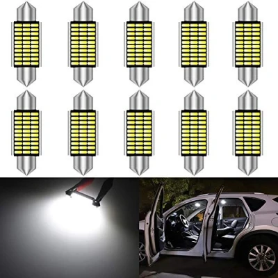 Afbeelding van KaTur 31 mm Festoon C5W LED lampen, 6000 K, Wit licht, Canbus, foutvrij, voor 3175 DE3175 DE3021 3022 3021 kentekenplaatverlichting binnen, 10 stuks, 39mm/1.54&#039;&#039; Xenon
