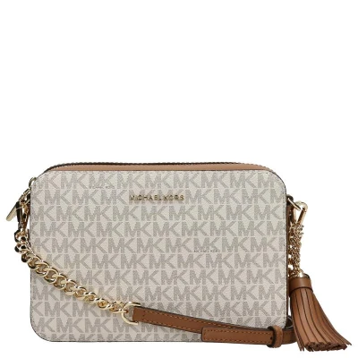 Afbeelding van Michael Kors crossbody tas Ginny met logoprint ecru