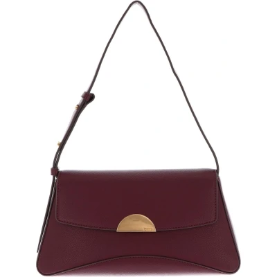 Afbeelding van DKNY Leren Schoudertas Luna Flap Shoulder Bag Garnet Wijnrood