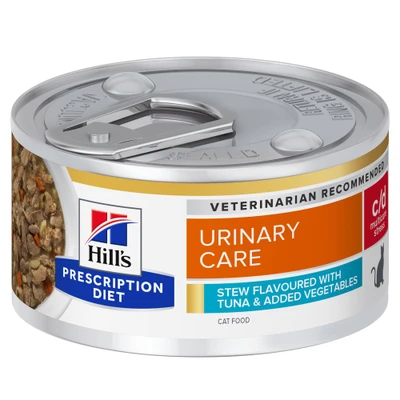 Afbeelding van 48x 82g Hill’s Prescription Diet Kat C/D Urinary Care met Tonijn Stew kattenvoer nat