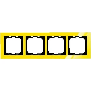 Afbeelding van Abb busch jaeger axcent 5 voudig afdekraam glanzend horizontaal verticaal 375x91x11mm ip20 geel ral1018 2cka001754a4349