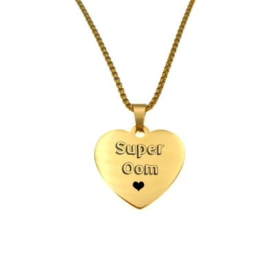 Afbeelding van Ketting RVS Hart Goud Super Oom