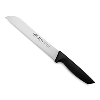 Afbeelding van Arcos Series Niza Brood Mes Blade Nitrum RVS 8&quot; Handvat Polypropyleen Zwart Kleur