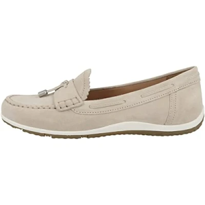 Afbeelding van Geox D VEGA MOC A Instappers, Dames, Maat: 37, Lt taupe Leer/ synthetisch