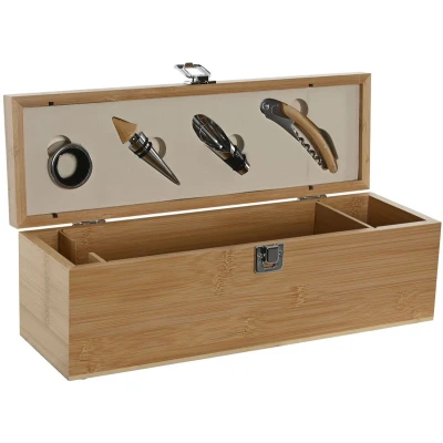 Afbeelding van Set van Wijn Accessoires Home ESPRIT Natuurlijk Bamboe Roestvrij staal