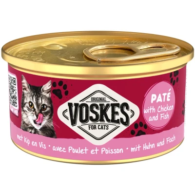 Afbeelding van 24x Voskes Kattenvoer Paté Kip&amp;Vis 85 gr