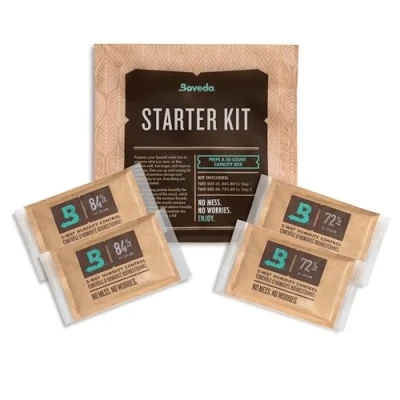 Afbeelding van Boveda Humidor Starter Kit Bundel: Breng een Wood Plus Behoud Vochtigheid met 2 weg Vochtregeling Inclusief (2) Elke Maat 60 84% RH &amp; 72% 1 Count