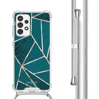Afbeelding van Samsung Galaxy A53 Hoesje Kunststof iMoshion Softcase/Backcover/Koordhoesje Petrol Green Graphic Telefoonhoesje