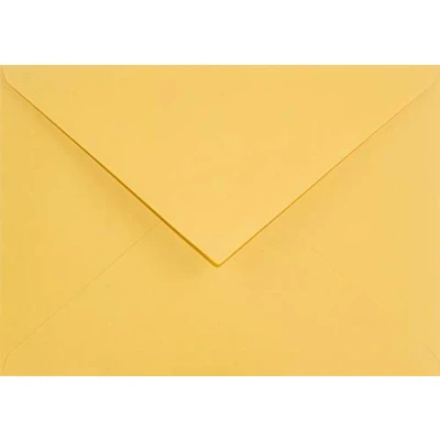 Afbeelding van Netuno 100 zonne geele enveloppen C6 114x162mm puntklep natte lijm 120g Keaykolour Indian Yellow voor bruiloft uitnodigingen bedankkaartjes