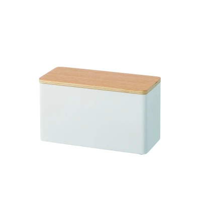 Afbeelding van Yamazaki Opbergbak Rin Met Deksel Voor Make up Badkamer Natural 23x10,5x14cm