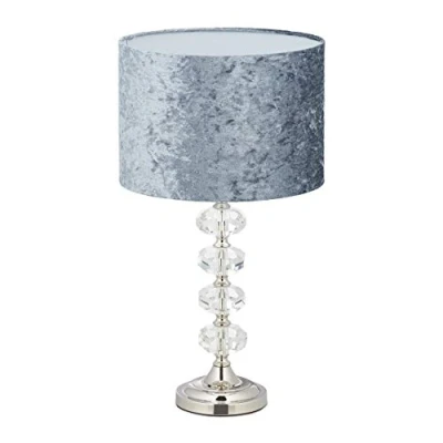 Afbeelding van Relaxdays Tafellamp velvet schemerlamp met kap nachtlamp sfeerlamp woonkamer