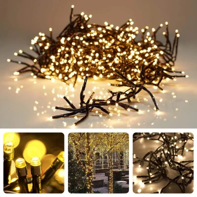 Afbeelding van Cheqo® Kerstverlichting Kerstboomverlichting Kerstlampjes Clusterverlichting LED 192 Lampjes Timer &amp; Lichtfuncties 1.4M Extra Warm Wit