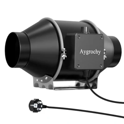 Afbeelding van Aygrochy 100 mm Buisventilator kanaalventilator, uitlaatventilator met variabele snelheidsregeling, afvoerventilator voor verwarming, koeling, booster, groeitenten, hydrocultuur, thuisgebruik, ventilatie en afvoerluchtventilator.