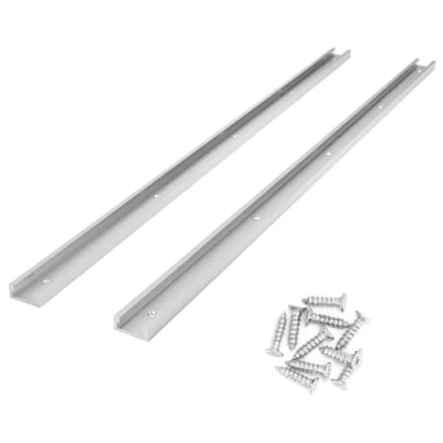 Afbeelding van QWORK® 2 stuks 800 mm T rail gleuf verstekrail aluminium voor tafelzaag freestafel houtbewerkingsgereedschap