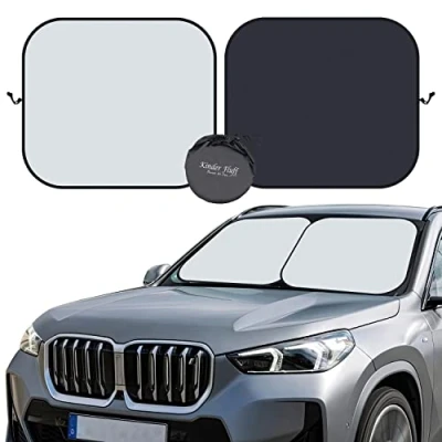 Afbeelding van kinder Fluff Car Windscreen Sunshade 210T Ultimate Sun Protection for Cars, Vans &amp; Trucks Windshield Shade, Keep Your Cool Front Window Sunshades UV Ray Blocker 2pcs (Standard)