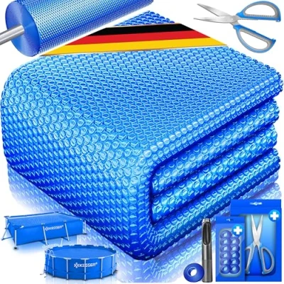 Afbeelding van KESSER® Zwembad afdekzeil Solar verwarmend op maat te knippen geschikt voor Rechthoekige en ronde Zwembaden Solarzeil inclusief met schaar, perforatietang &amp; 12 oogjes bevestiging
