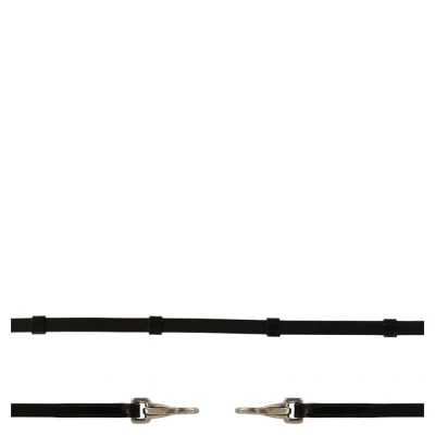 Afbeelding van BR Teugels Islandic Leer met Stops en Clip Zwart/Zilver Cob