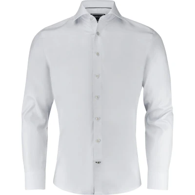 Afbeelding van Overhemd heren J. Harvest &amp; Frost Black Bow Strijkvrij.nl Regular fit Wit