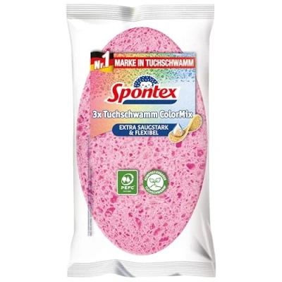 Afbeelding van Spontex ColorMix, doekspons, extra absorberend en scheurvast, 3 stuks (1 stuk)