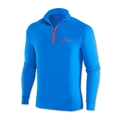 Afbeelding van Black Crevice Heren Skirolli Zipper Shirt, lichtblauw/rood, XXL