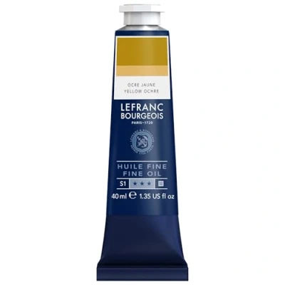 Afbeelding van Lefranc Bourgeois 301790 Fijne olieverf van uitstekende kwaliteit, lichtecht met een gelijkmatige consistentie, tube 40 ml, ideaal voor spieraammen, canvas, schilderbord Okergeel