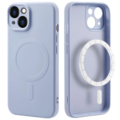 Afbeelding van Apple iPhone 14 MagSafe Hoesje Siliconen en TPU (zacht) iMoshion Softcase/Backcover Lila Telefoonhoesje