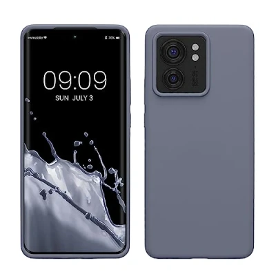 Afbeelding van kwmobile telefoonhoesje geschikt voor Motorola Edge 40 Hoesje met siliconen coating Smartphone case in lavendelgrijs