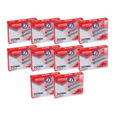 Afbeelding van OFFICE PRODUCTS 18072439 19 nietjes 24/10 zilver/10.000 stuks (10 x 1000 stuks), standaard handnietjesklemmen, paperclips, verzinkt