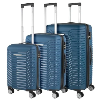 Afbeelding van ITACA koffer Set koffers Stevige Kofferset 3 stuks Reiskoffer Set. van Trolley (Handbagage Koffer, Middelgrote en Grote Koffer). Delige, Petroleumblauw