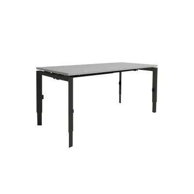 Afbeelding van Linesto N3 bureau, hoogte instelbaar (65 85cm) met 180x80cm lichtgrijs zwevend 25mm blad en zwart (RAL9005) vierpoot N frame (poot driehoekig 50x50x75