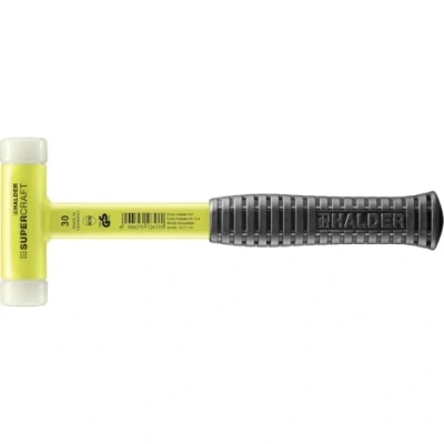 Afbeelding van Halder Kunststofhamer lengte 295 mm kop d. 30 stalen buis hard splintervrij nylon wit 1 stuk 3377.130
