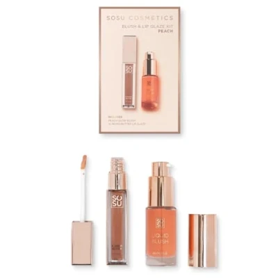 Afbeelding van Sosu Blush and Lip Glaze Giftset Peach Vegan