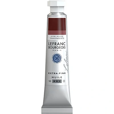Afbeelding van Lefranc Bourgeois 405006 Extra fijne olieverf met hoogwaardige kunstenaarspigmenten, lichtecht, verouderingsbestendig 20ml Tube, Transparent Red Oil Ocr