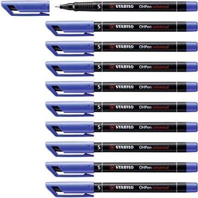 Afbeelding van Viltstift STABILO OHpen permanent 841/41 rond 0.4mm blauw 10 stuks