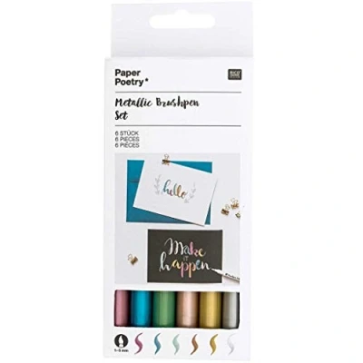 Afbeelding van METALLIC BRUSHPENS SET 6 STK