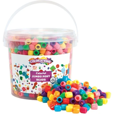 Afbeelding van Colorations Gekleurde Grote Rijgkralen in Emmer, 680 gram